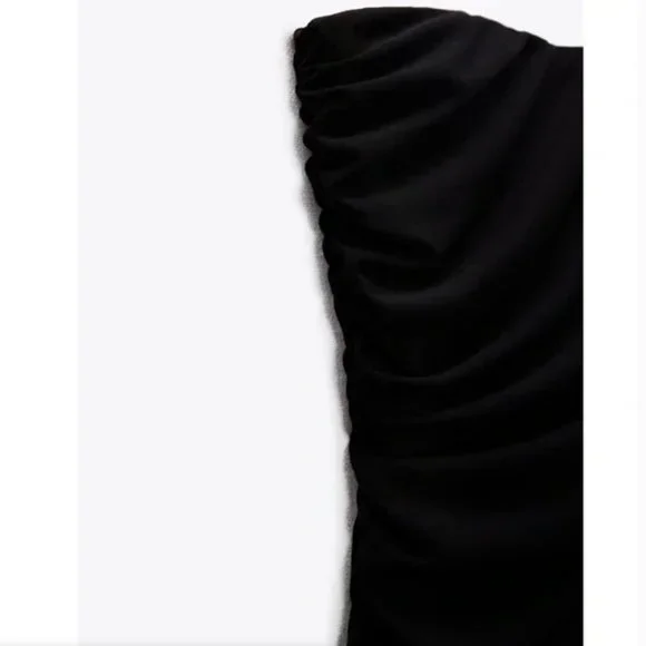 NWT Zara draped midi dress black - Picture 5 of 7